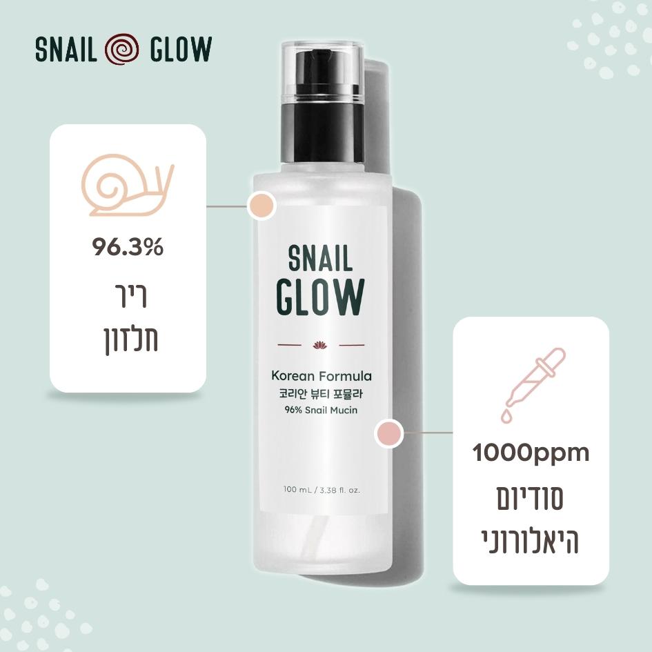 SnailGlow 96 - סרום חלזונות קוריאני להצערת העור